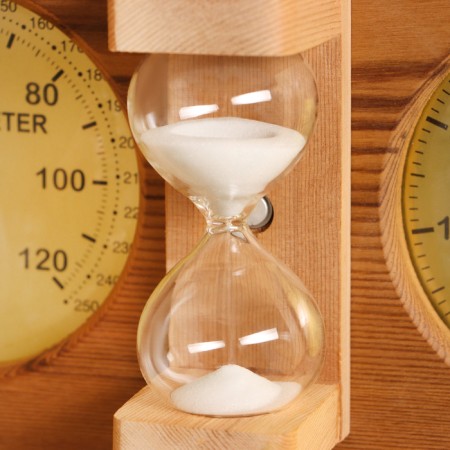 Sanding clock with thermometer gigrometer, 15 minutes, 29x14x8.3 cm V-T080-2-2