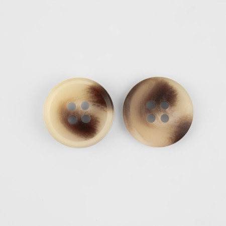 A set of buttons, 4 punctures, d = 18 mm, 10 pcs, beige/brown color-2