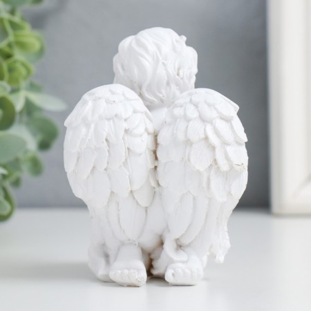 Polystone souvenir "Snowty Angel with a book" with gold MIX 9.5x7.5x6.5 cm-3