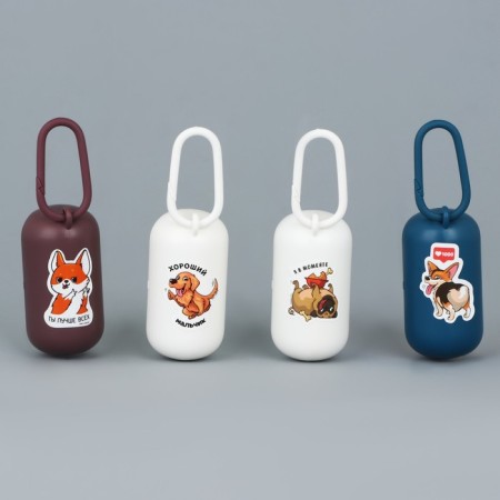 Container with packets for cleaning the dog "good boy", white color-1