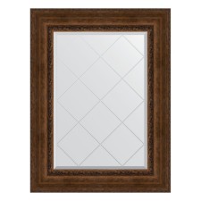 Mirror with engraving in the baguette frame, aged bronze with an ornament of 120 mm, 72x95 cm