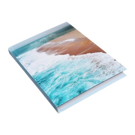 Diary half -dantered on a stitch, A5 160 sheets, cardboard 7BC "Sea Coast", glossy lamination-1