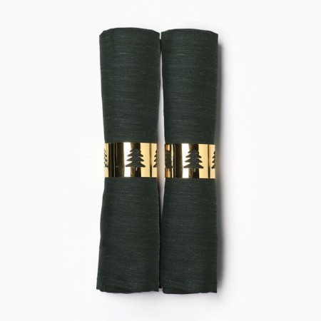 A set of napkins with a decorative. Rings Ethel Green 40x40 cm - 2 pcs, 100% linen-2