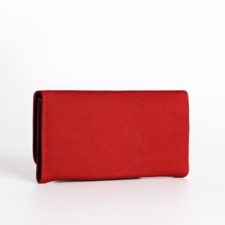 Women's wallet on the button, red color-1