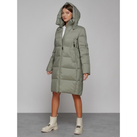 Coat insulated winter female, size 42, green color-5