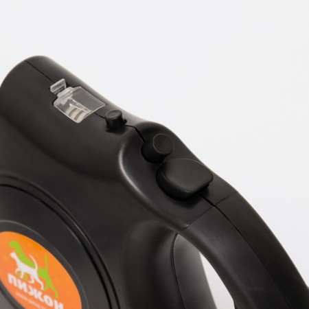 Roulette "Piggon" with a flashlight, rubberized pen, 5 m, up to 35 kg black-1