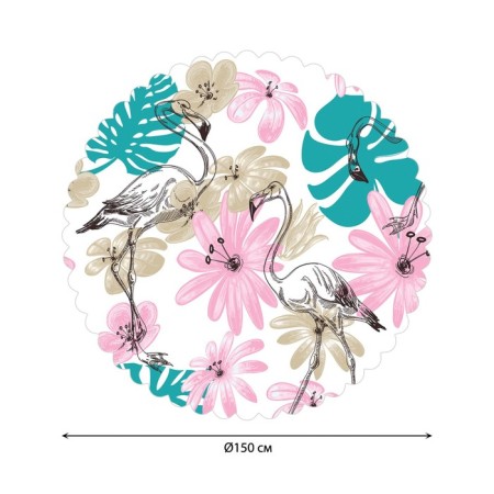 The tablecloth “Flamingo in flowers”, round, Saten, d = 150 cm-1