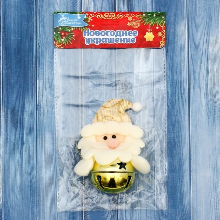 Soft suspension "Santa Claus in the ball" 5x9 cm, gold-1