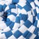 Knitted yarn secondary 90% cotton, 10% p/e, 100m/450 ± 50 g (white-blue strip)