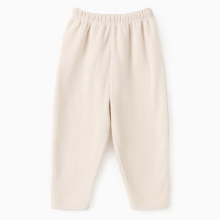 Children's pants Minaku: Fleece Soft, beige color, height 140 cm-4