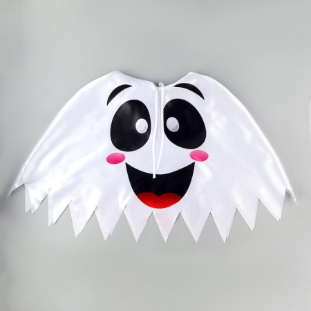 Carnival cape "Fun Ghost", length 60 cm, white color-2