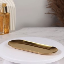 Storage for storing cosmetic supplies, stainless steel, 22 × 9 × 1 cm, golden color