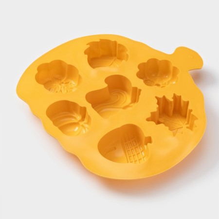 Baking uniform “Autumn time”, silicone, 7 cells, 26 × 25.5 × 3 cm, orange color-2