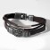 Male "compass" bracelet, brown color with black silver, 20.5 cm