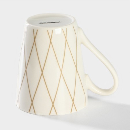 Porcelain share mug "Golden thread", 320 ml, white color-2