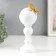 Souvenir Polystone "Golden butterfly on a column with a ball" White 24.5x9x10 cm