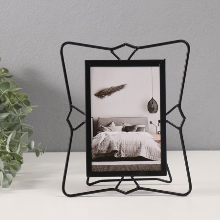 Photo frame metal in 1 photo 10x15 cm "Unusual geometry" black 16.7x20.5 cm