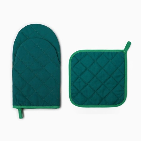Set of kitchen. Ethel Red Square mittens 15x28cm, 19x19cm sever-2