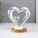 Ceramics candlestick per 1 candle "Two hearts" silver 11x8x12.5 cm