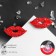 Earrings with rhinestones "Role" lips, red color