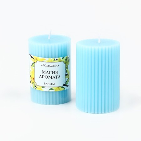 Aromatic candle column "Magic of aroma", vanilla aroma, 7.5 x 5 cm.-3