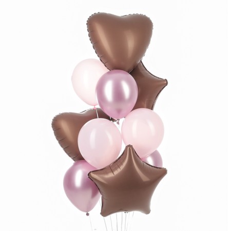 A set of balloons "Cocoa with marshmallow", foil, latex, 10 pcs.-1
