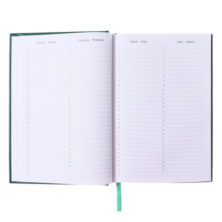 Leduced Diary A5, 160 sheets, Attomex. Orion, solid boumvinyl cover with foam rubber, liesse, block 70 g/m2, green-4