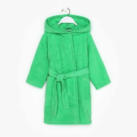 Terry dressing gown, size 28, green color, 320 g/m2, cotton 100% with AIRO-7