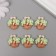 Decor for creativity plastic "Basket with flowers" set 6 Sh 2.5x2.4x0.8 cm