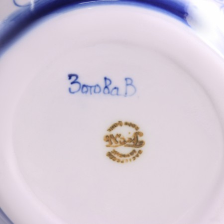 VAZ Gzhel "Paradise", white-blue, ceramics,-5