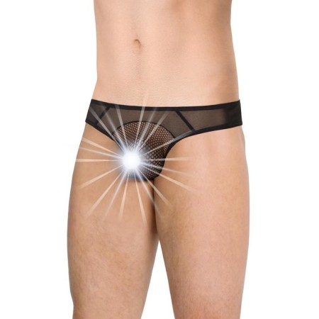 Men's panties Softline collection, with net inserts, black color, size m/l