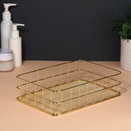Organizer for storing cosmetic supplies "Rafael", 24.5 × 16.5 × 6.5 cm, golden color-3