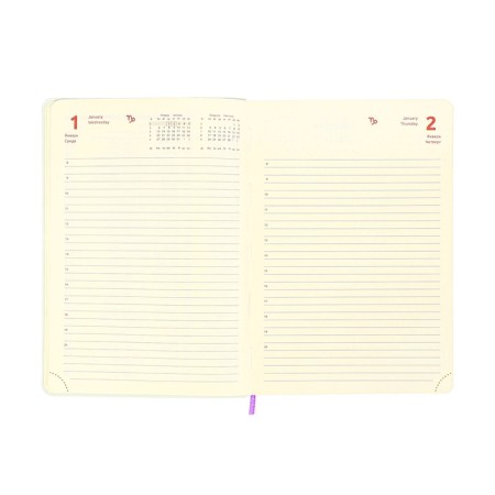 Dated diary 2024 A5 176 sheets, Devente.nobile, soft cover of artificial leather, lies, cream block 70 g/m2, purple-11