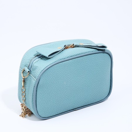 Bag Cross-Bodi with a zipper, blue color-1
