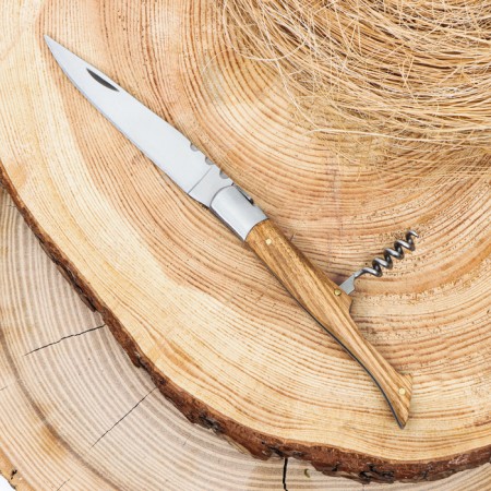 Folding “ivy” Knock 21cm, blade 95mm/3mm, with a corkscrew, hilt of a tree-1