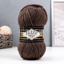 Пряжа "Superlana Klasik" 25% шерсть, 75% акрил 280м/100гр (240 коричн.меланж)