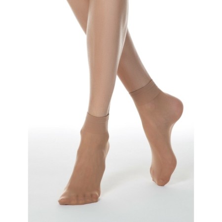 Women's socks with a compacted eye Elegant Tension Soft 20, size 23-25, color Natural-2