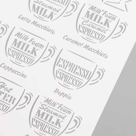 Plastic stencil "Coffee menu", 22x31 cm-2