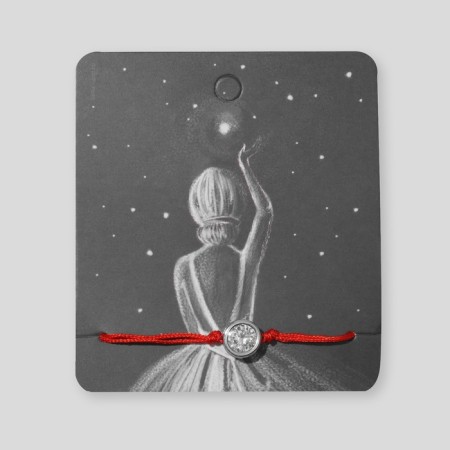 Bracelet "New Year" make a desire, red color with silver, 7cm-1
