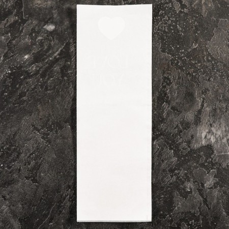 Packet-cone for flowers, "love", white, 14x40 cm-3