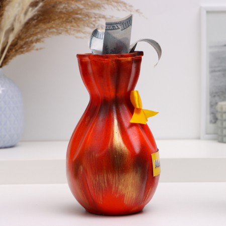Piggy bank "red bag" 22cm-3