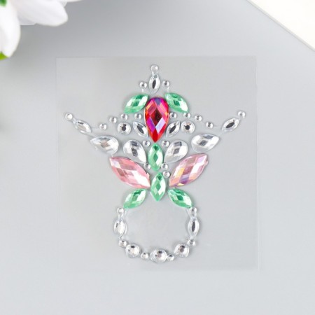 Stick plastic rhinestone "Decoration. Ring" MIX 5.6x6.2 cm-2