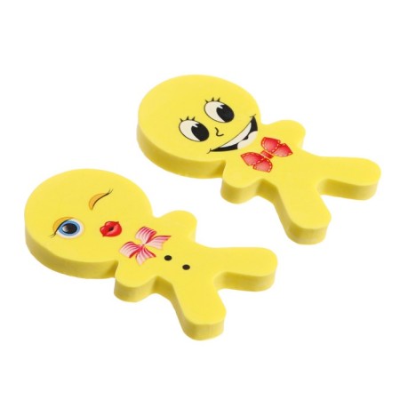 A set of curly erasers "Smile", 2 pieces, in a blister, mix-3