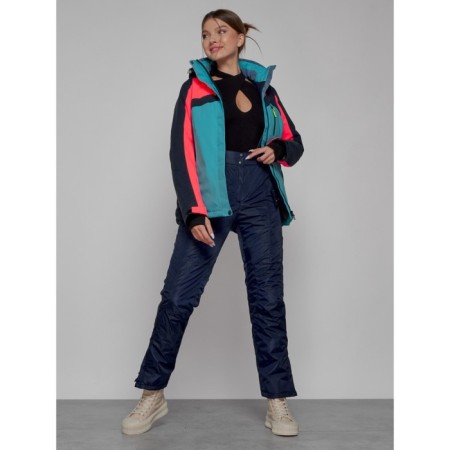 Ski costume female, size 44, dark blue color-15