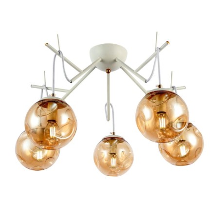Ceiling EVOLUCE lamp. Sle110202-05. Calletta. 5x40 watts, E14, 57x57x26 cm, white color