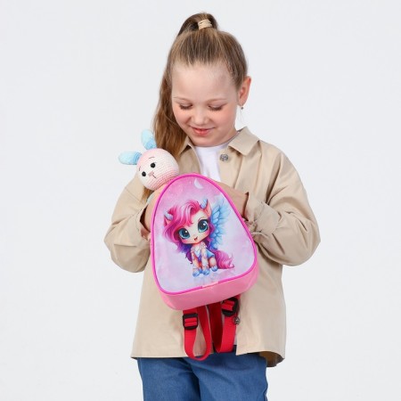 Baby backpack on lightning, pink color-6