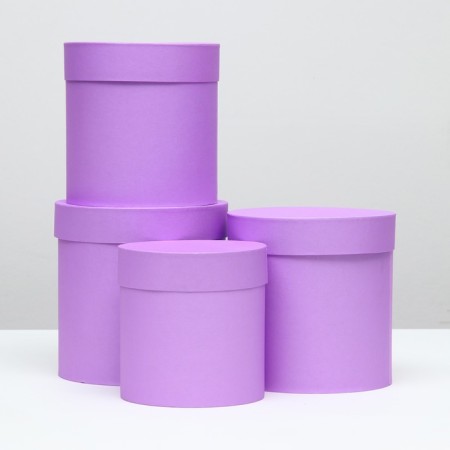 Set of round boxes 4 in 1 "Lilac" 20 x 20 - 13 x 13 cm-1