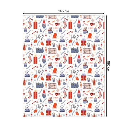 The tablecloth "Festive cat", rectangular, Saten, size 145x180 cm-1