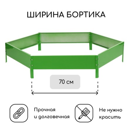 The flowerbed is galvanized, D = 140 cm, h = 15 cm, bright green, Greengo-1