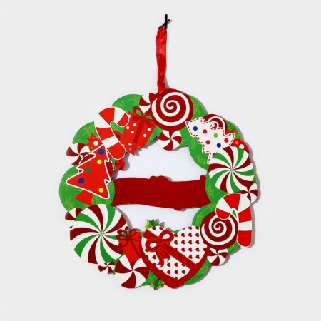 Decorative decoration (suspension) "Happy New Year" 27.5x28 cm-5